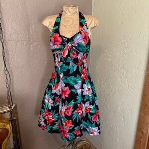 🌺 Vintage Floral Halter Dress | Steppin' Out | Size 5 (S)